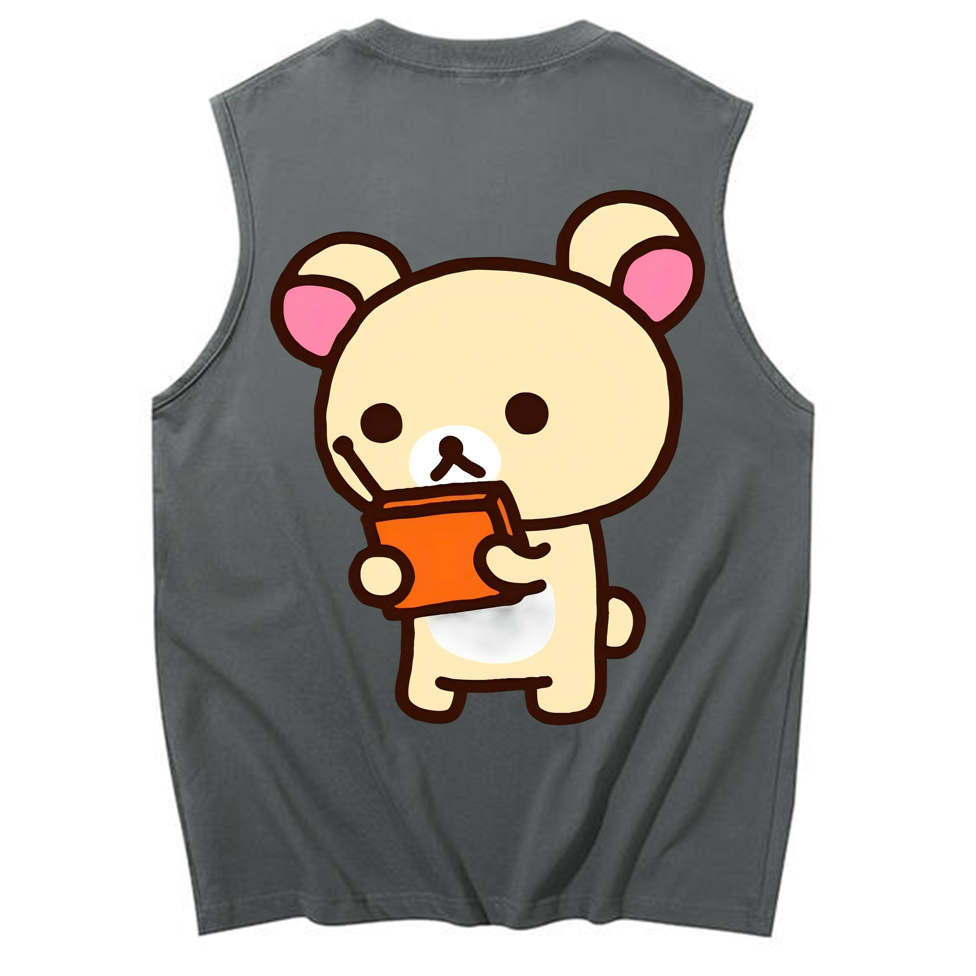 （画像用） リラックマ リラックマ キイロイトリ Rilakkuma Korilakkuma Kiiroitori コットン100％タンクトップ（背面プリント）